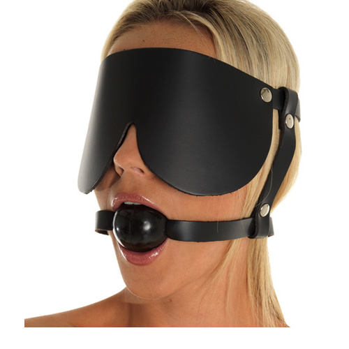 Gag with Rubber Ball and Eye Mask Gag with Rubber Ball and Eye Mask